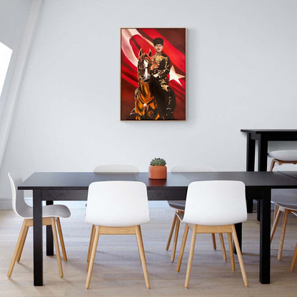 Atatürk'ün Vatan Sevgisi Yağlı Boya Tablosu