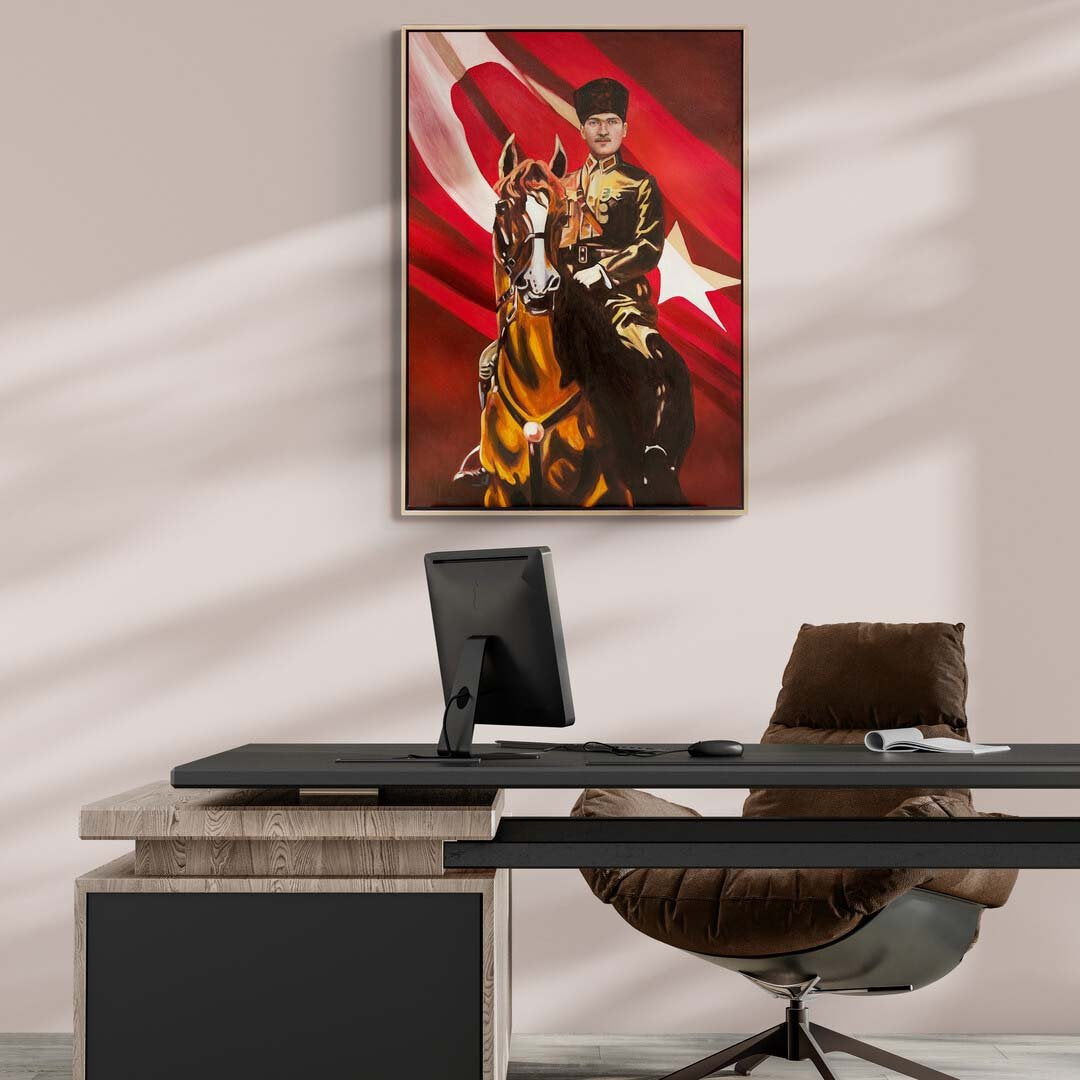 Atatürk'ün Vatan Sevgisi Yağlı Boya Tablosu