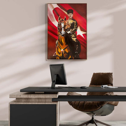 Atatürk'ün Vatan Sevgisi Yağlı Boya Tablosu