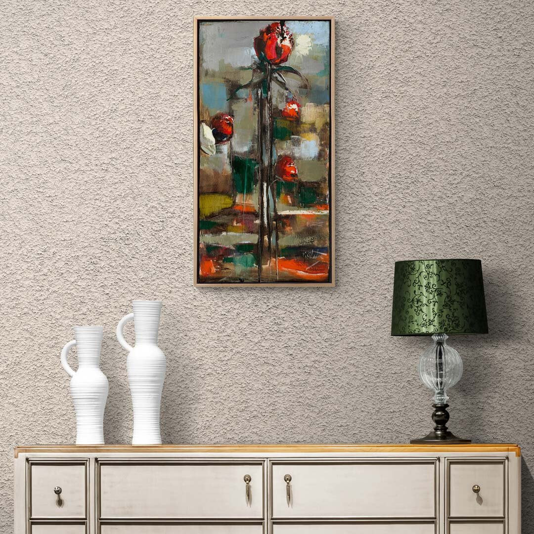 Kırmızı Gül Yağlı Boya Tablosu