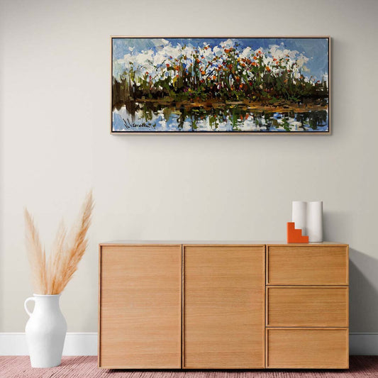 Soyut Çiçekler Yağlı Boya Tablosu