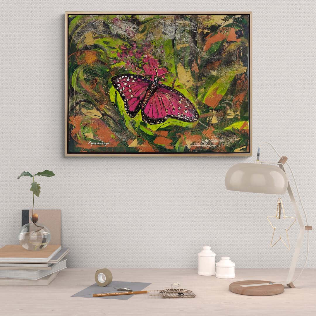 Kelebeğin Serüveni Yağlı Boya Tablosu