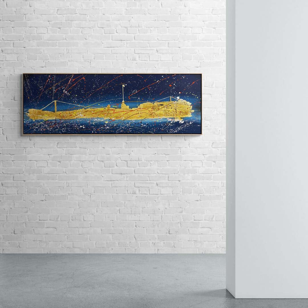 Şehir Işıltısı Yağlı Boya Tablosu