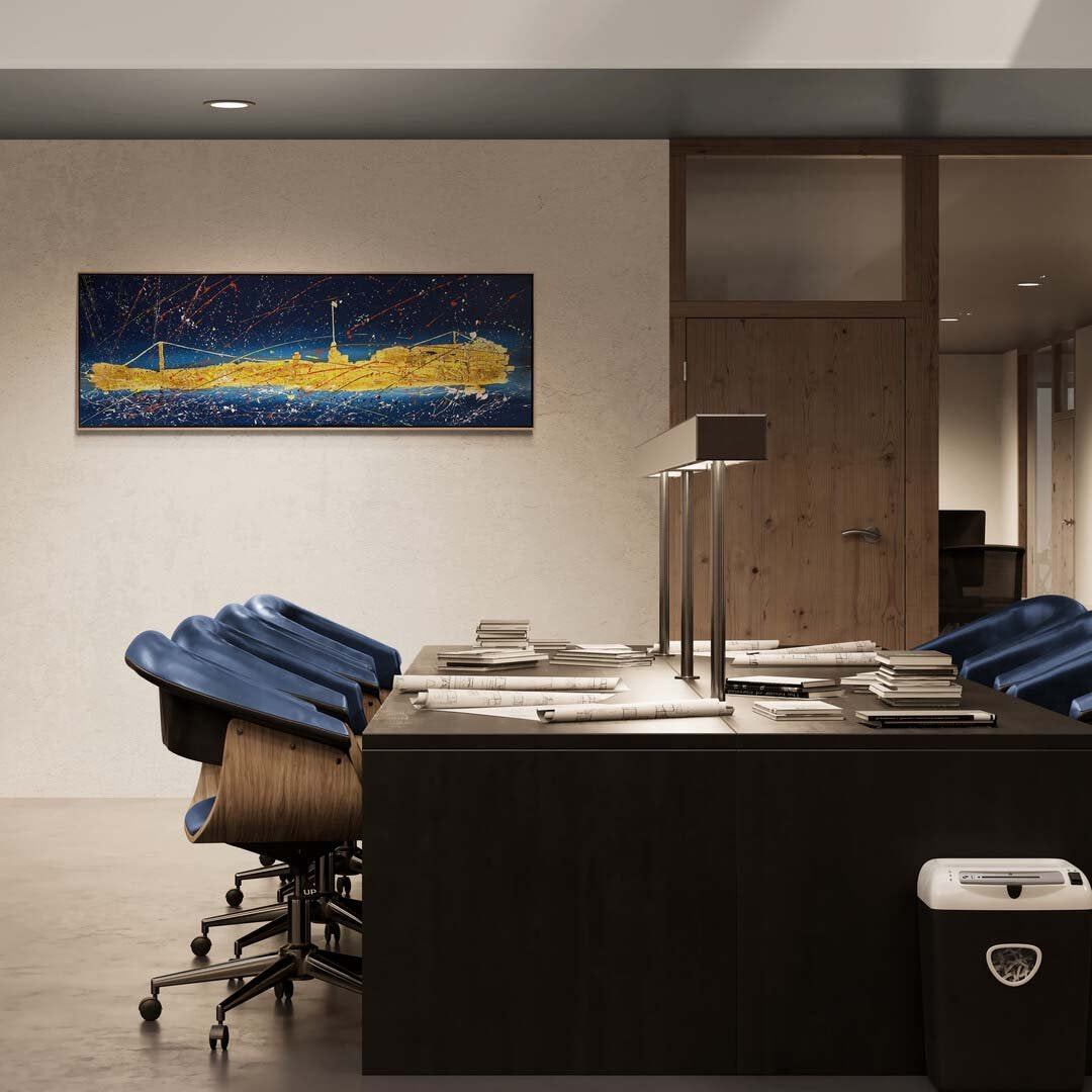 Şehir Işıltısı Yağlı Boya Tablosu