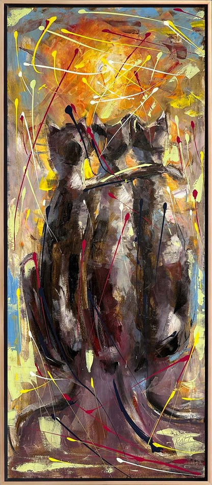 Kedi Yansımaları Yağlı Boya Tablosu