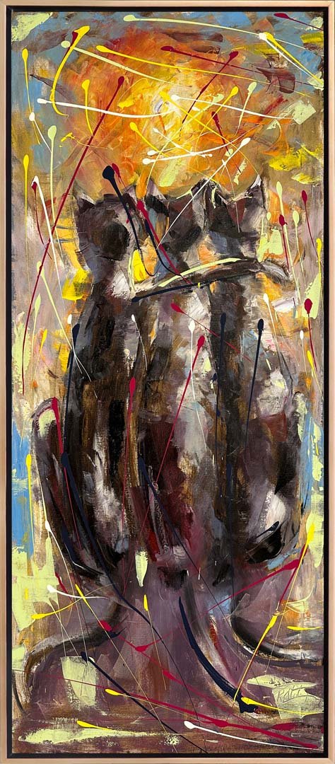 Kedi Yansımaları Yağlı Boya Tablosu