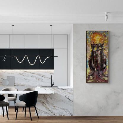 Kedi Yansımaları Yağlı Boya Tablosu