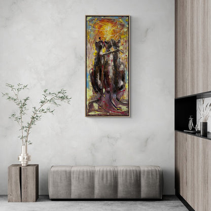 Kedi Yansımaları Yağlı Boya Tablosu