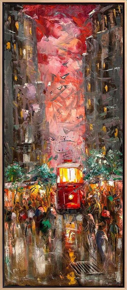 Soyut İstiklal Manzarası Yağlı Boya Tablosu