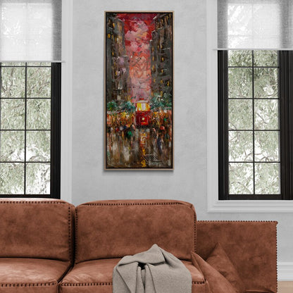 Soyut İstiklal Manzarası Yağlı Boya Tablosu