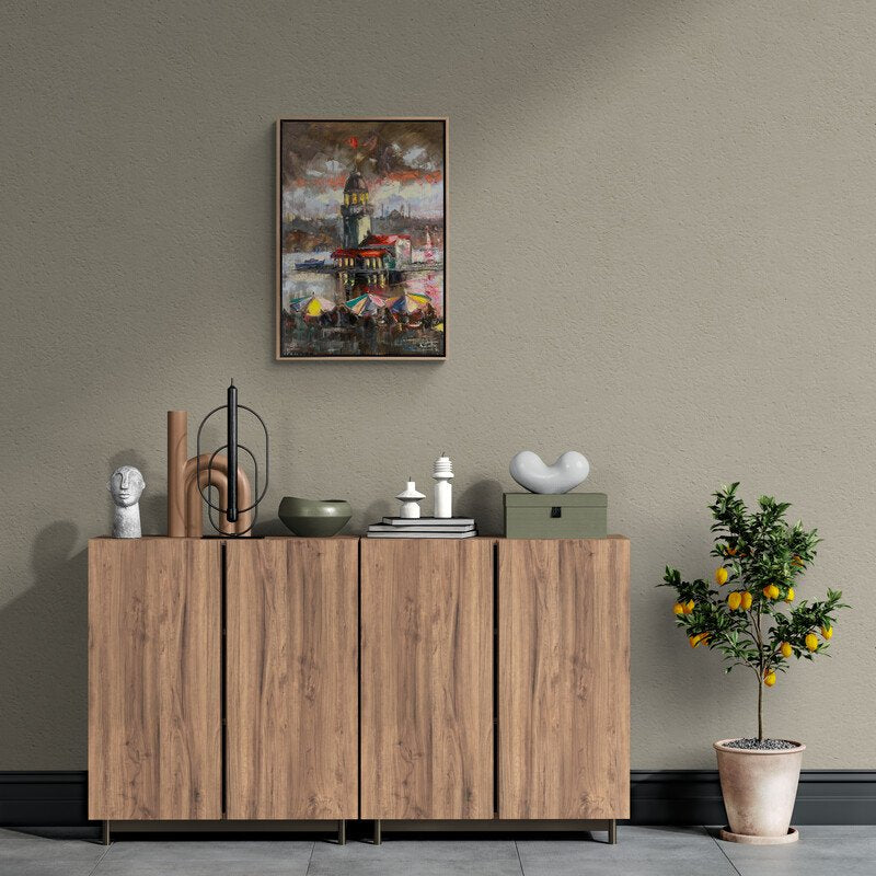 Kız Kulesi'nin Sessiz Konukları Yağlı Boya Tablosu