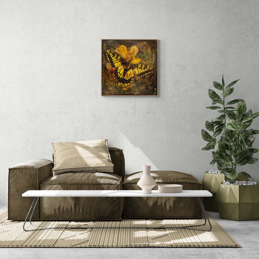 Sarı Kelebeğin Uçuşu Yağlı Boya Tablosu