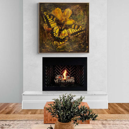 Sarı Kelebeğin Uçuşu Yağlı Boya Tablosu
