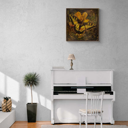 Sarı Kelebeğin Uçuşu Yağlı Boya Tablosu