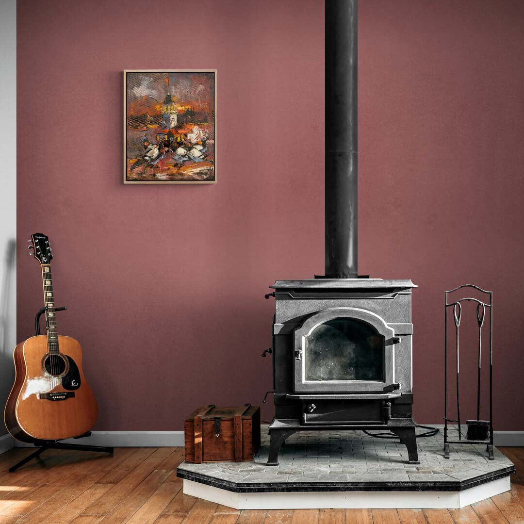 Kız Kulesi ve Kanatlı Dostları Yağlı Boya Tablosu