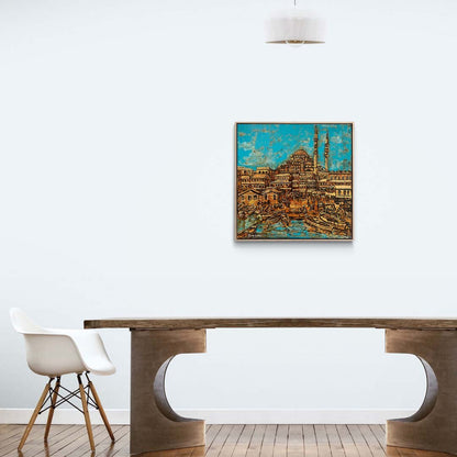 Yeni Cami Önündeki Eski Balıkçılar Yağlı Boya Tablosu