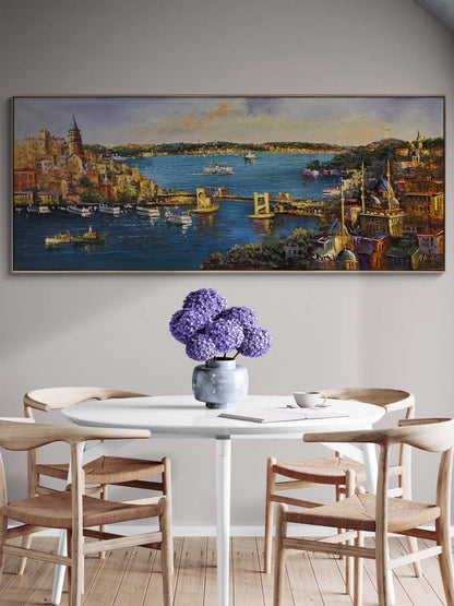 Boğazın Galata Köprüsü Yağlı Boya Tablosu