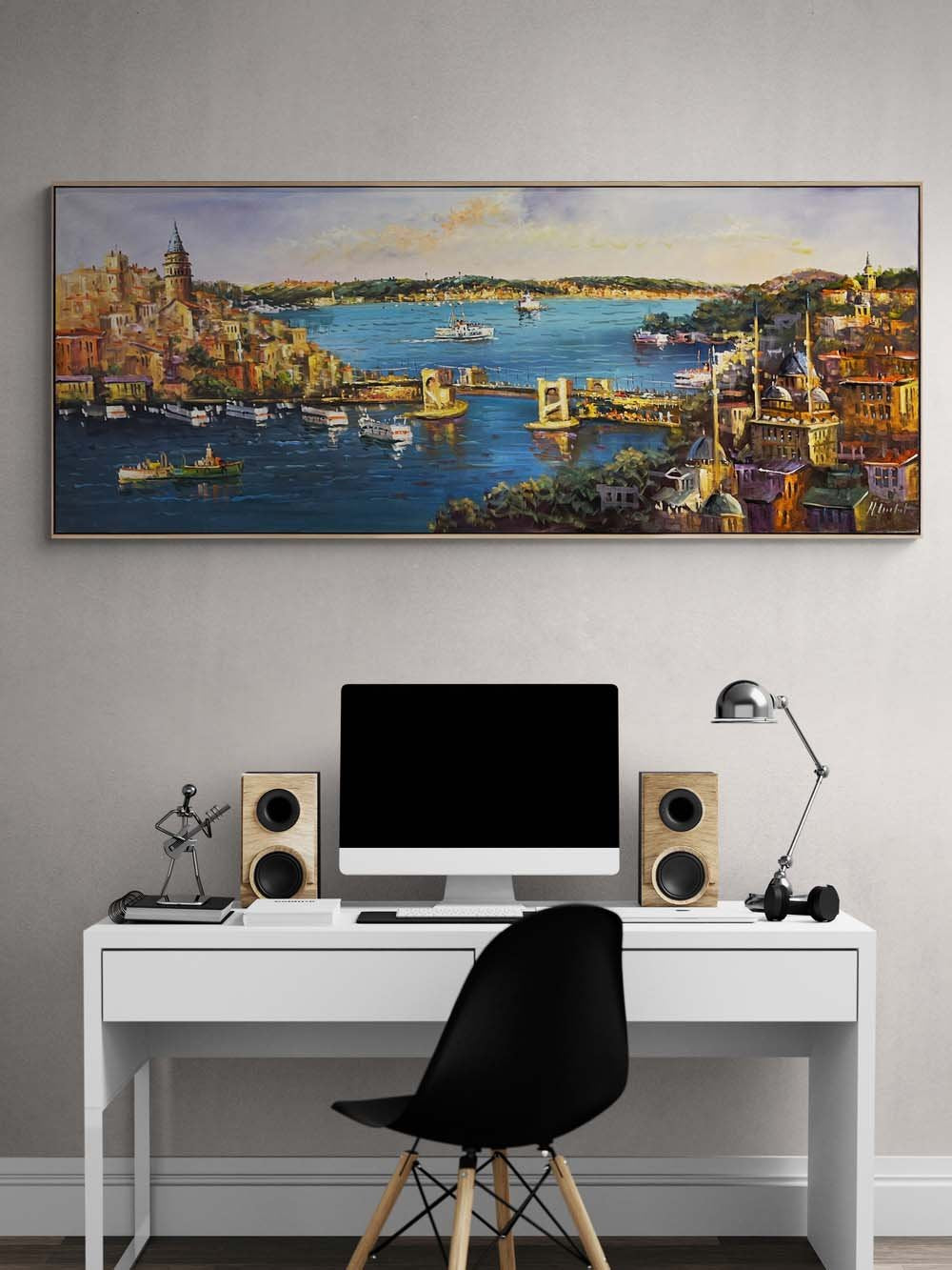 Boğazın Galata Köprüsü Yağlı Boya Tablosu