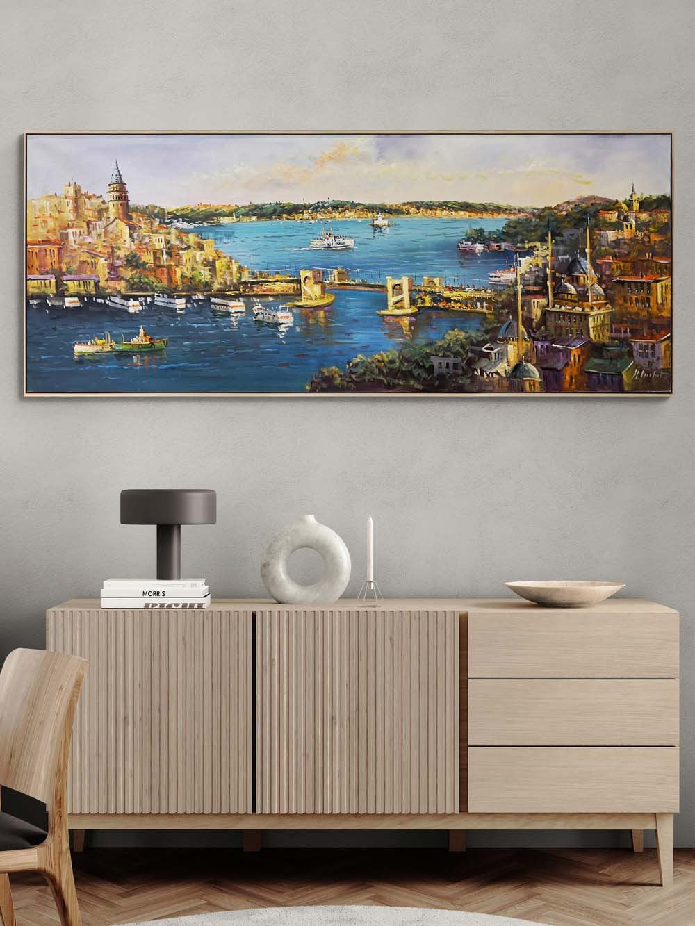 Boğazın Galata Köprüsü Yağlı Boya Tablosu