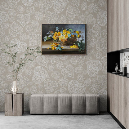 Sepette Sarı Güller Yağlı Boya Tablosu