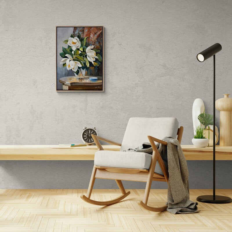 Vazodaki Beyaz Manolyalar Yağlı Boya Tablosu