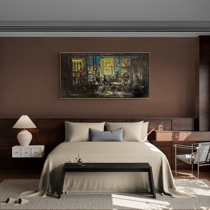 Kahve Kokulu Anlar Yağlı Boya Tablosu