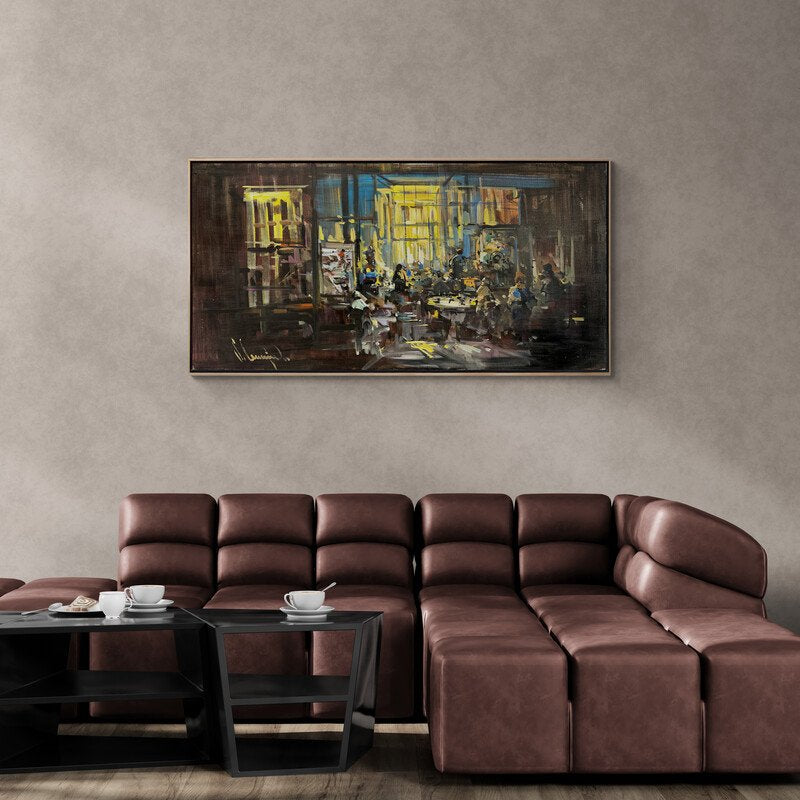 Kahve Kokulu Anlar Yağlı Boya Tablosu