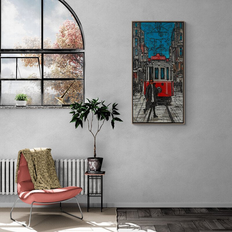 İstiklal Caddesi'nin Tarihi Dokusu Yağlı Boya Tablosu