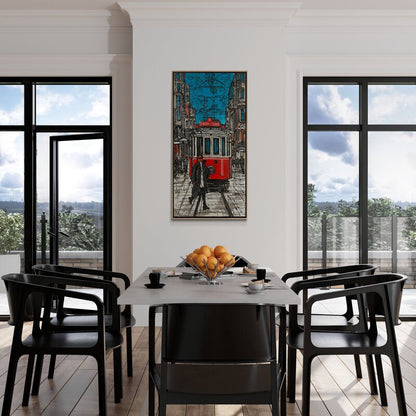 İstiklal Caddesi'nin Tarihi Dokusu Yağlı Boya Tablosu