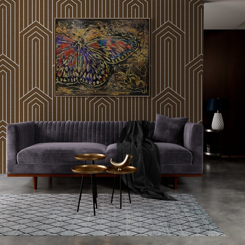 Kelebeğin Renkli Kanatları Yağlı Boya Tablosu