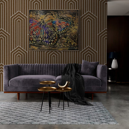 Kelebeğin Renkli Kanatları Yağlı Boya Tablosu