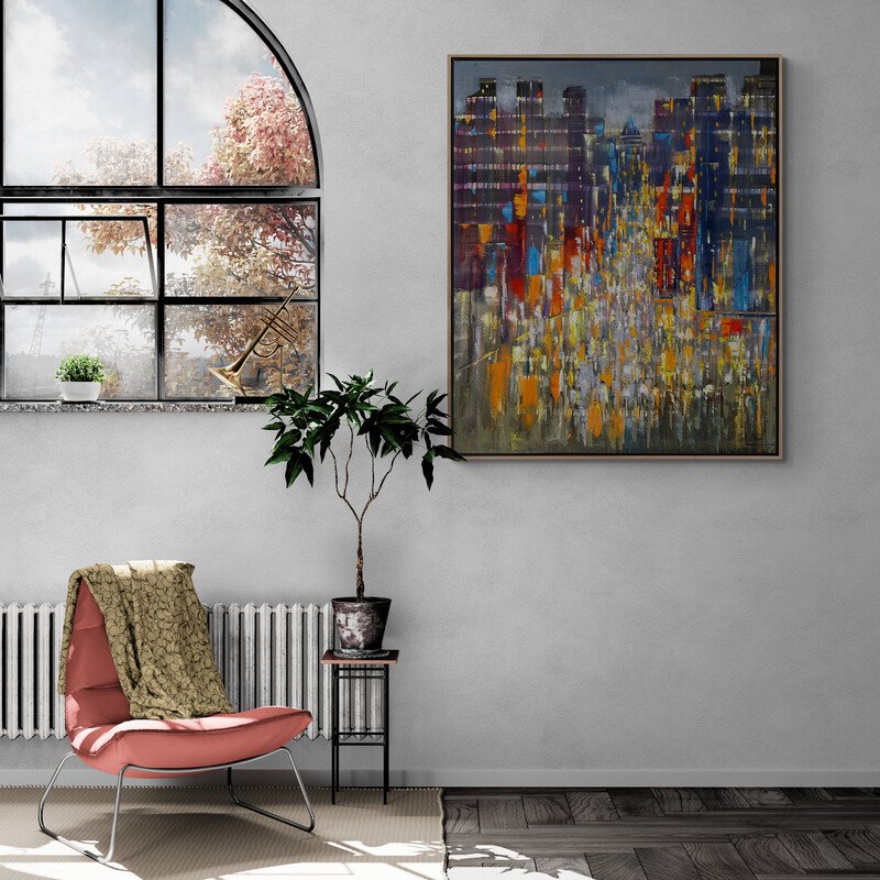 Geometrik Esintiler Yağlı Boya Tablosu