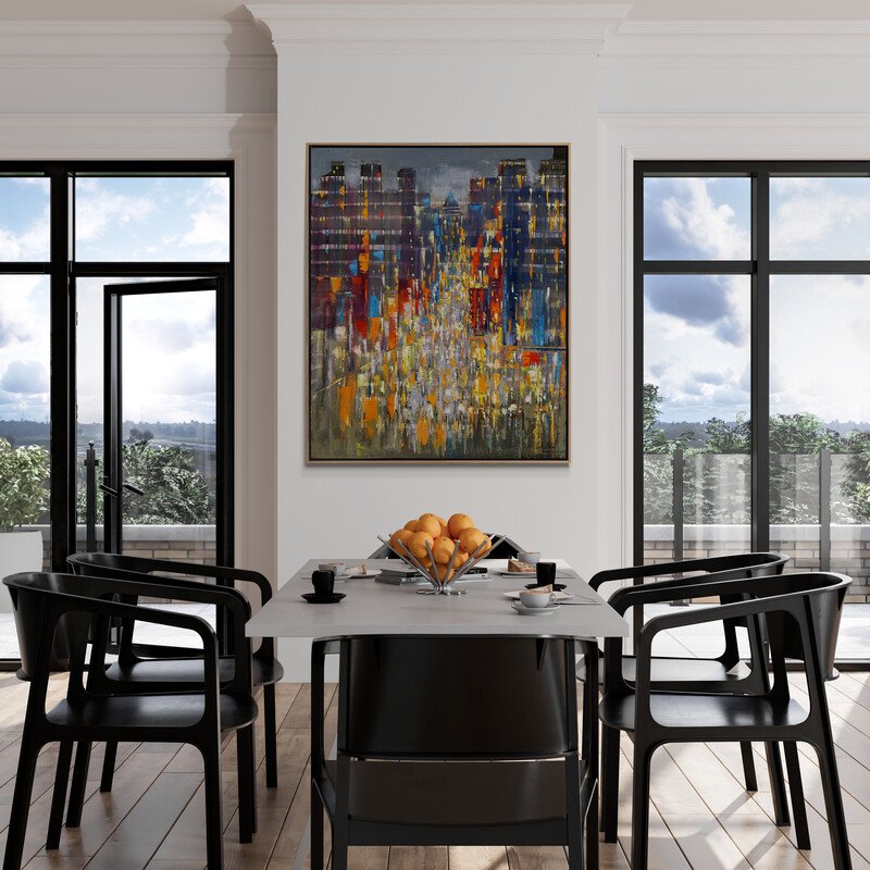 Geometrik Esintiler Yağlı Boya Tablosu