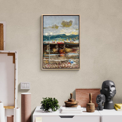 Sahil Kenarı Yağlı Boya Tablosu