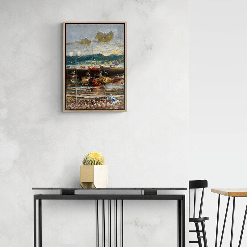 Sahil Kenarı Yağlı Boya Tablosu