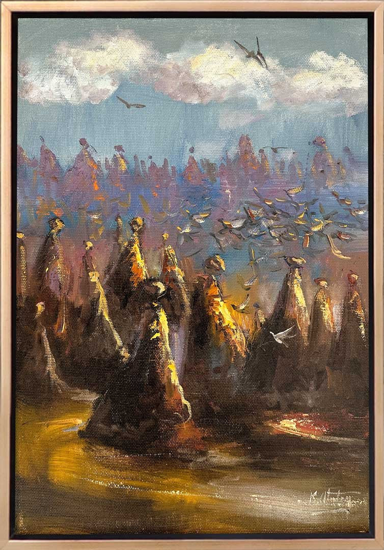 Kapadokya Güvercinleri Yağlı Boya Tablosu