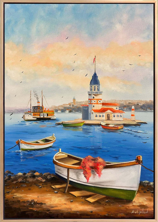 Kıyıda Mola Yağlı Boya Tablosu