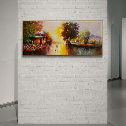 Çiçek Pazarı'nda Günbatımı Yağlı Boya Tablosu