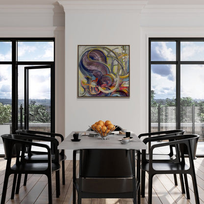 Renkli Yankıların Derinliği Yağlı Boya Tablosu