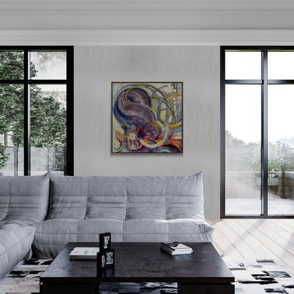 Renkli Yankıların Derinliği Yağlı Boya Tablosu