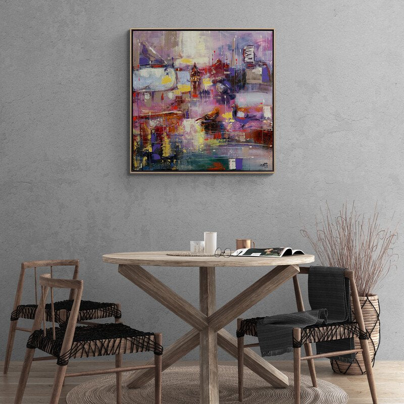 Soyut Galata'nın Yansımaları Yağlı Boya Tablosu