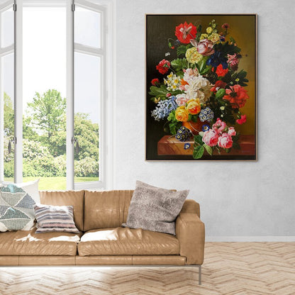 Renkli Çiçekler Yağlı Boya Tablosu