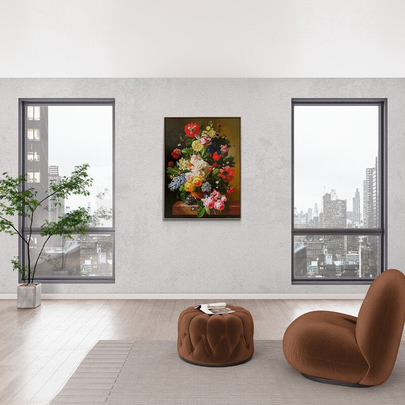 Renkli Çiçekler Yağlı Boya Tablosu