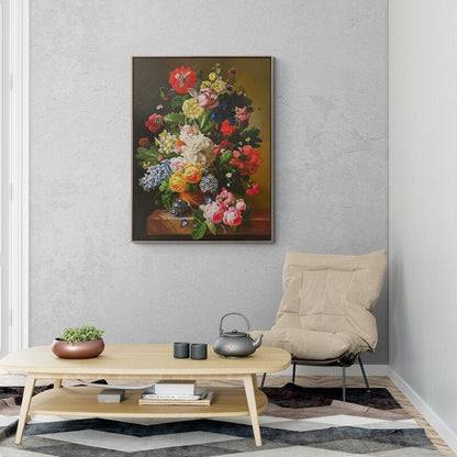 Renkli Çiçekler Yağlı Boya Tablosu