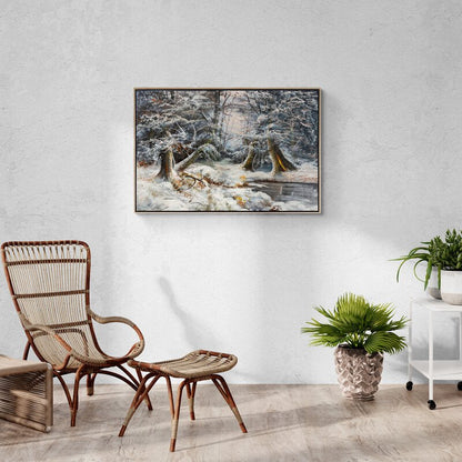 Karla Kaplı Orman Yağlı Boya Tablosu