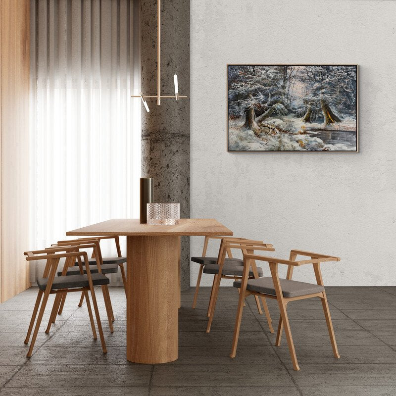 Karla Kaplı Orman Yağlı Boya Tablosu