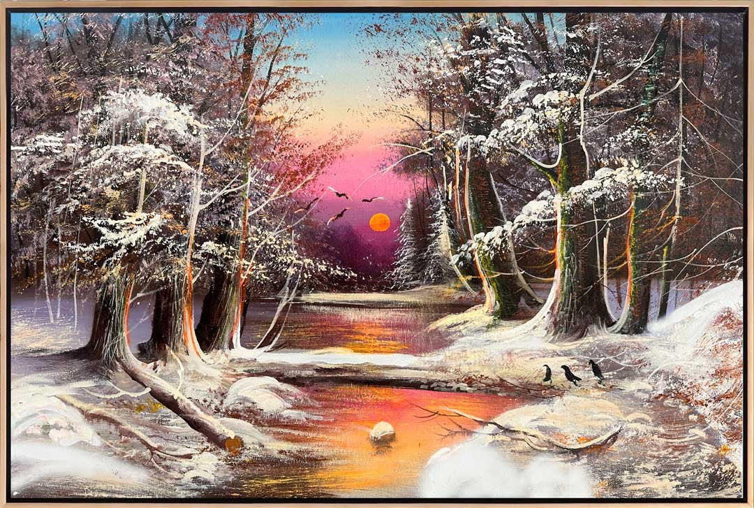 Kışın Büyülü Yansımaları Yağlı Boya Tablosu