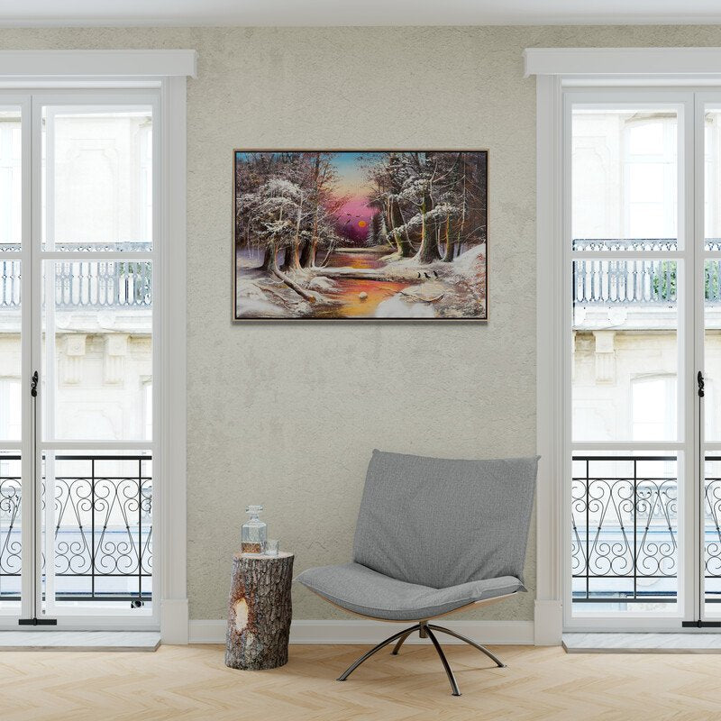 Kışın Büyülü Yansımaları Yağlı Boya Tablosu
