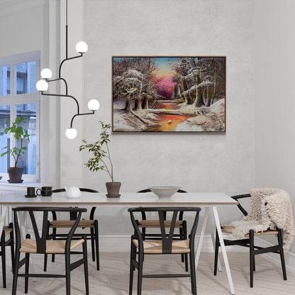 Kışın Büyülü Yansımaları Yağlı Boya Tablosu