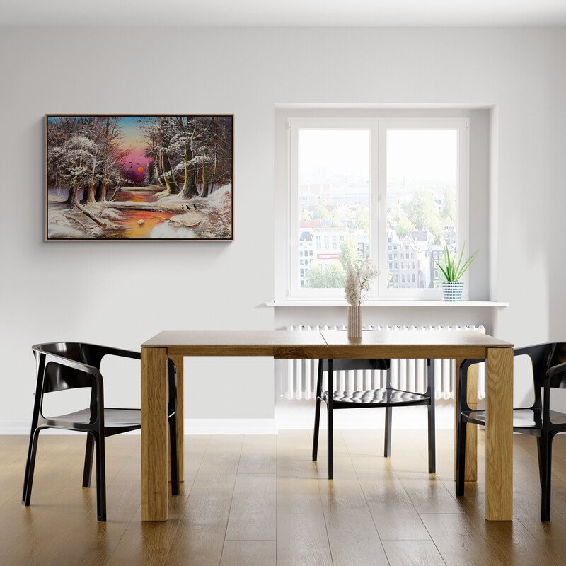 Kışın Büyülü Yansımaları Yağlı Boya Tablosu